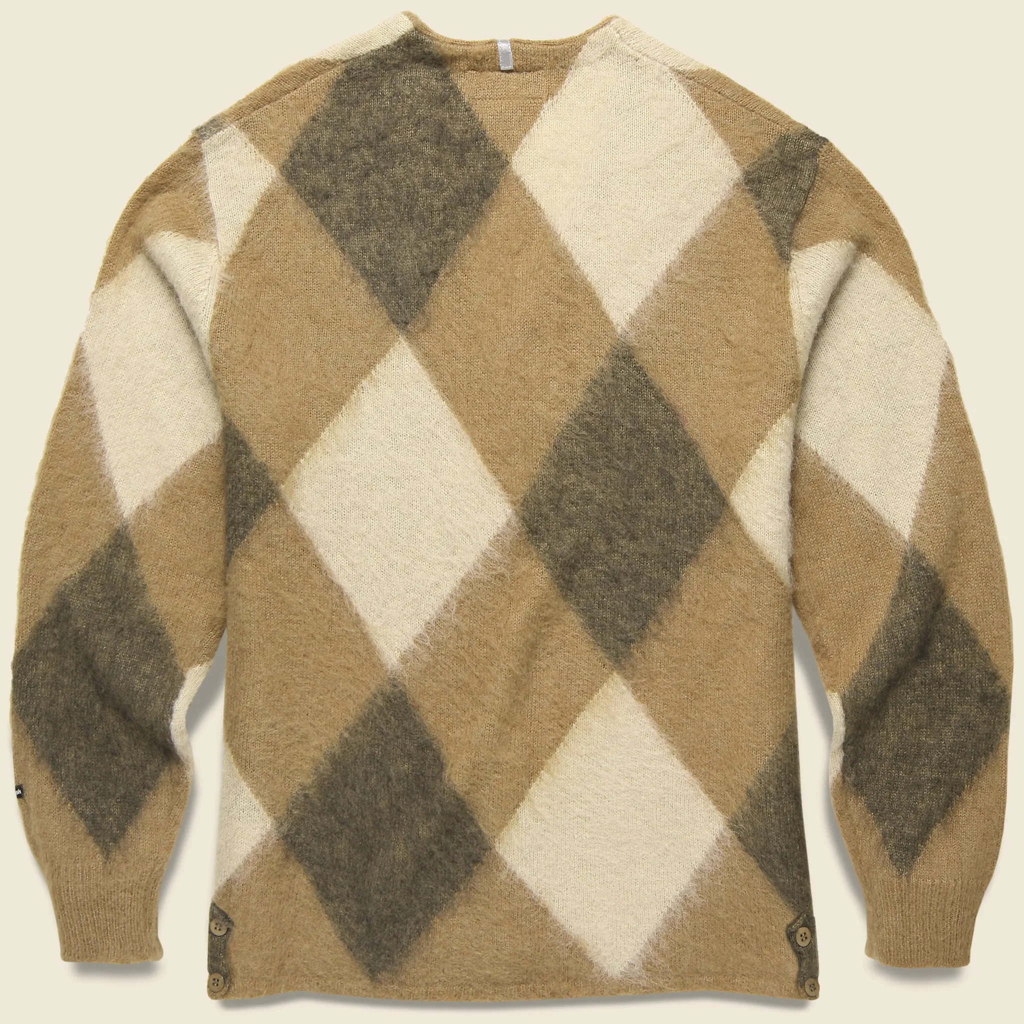 Aberdeen Kurtigan Sweater - Beige Argyle