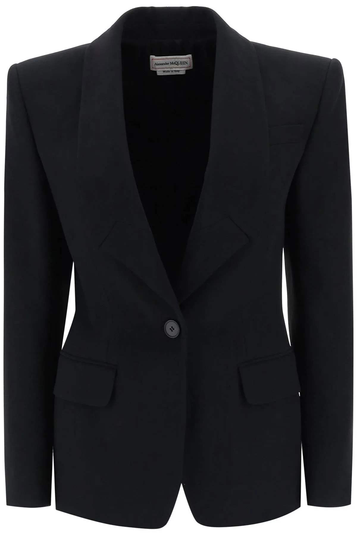 Alexander McQueen Black Jacket - Upside-Down Lapel - 768438 QEAAA