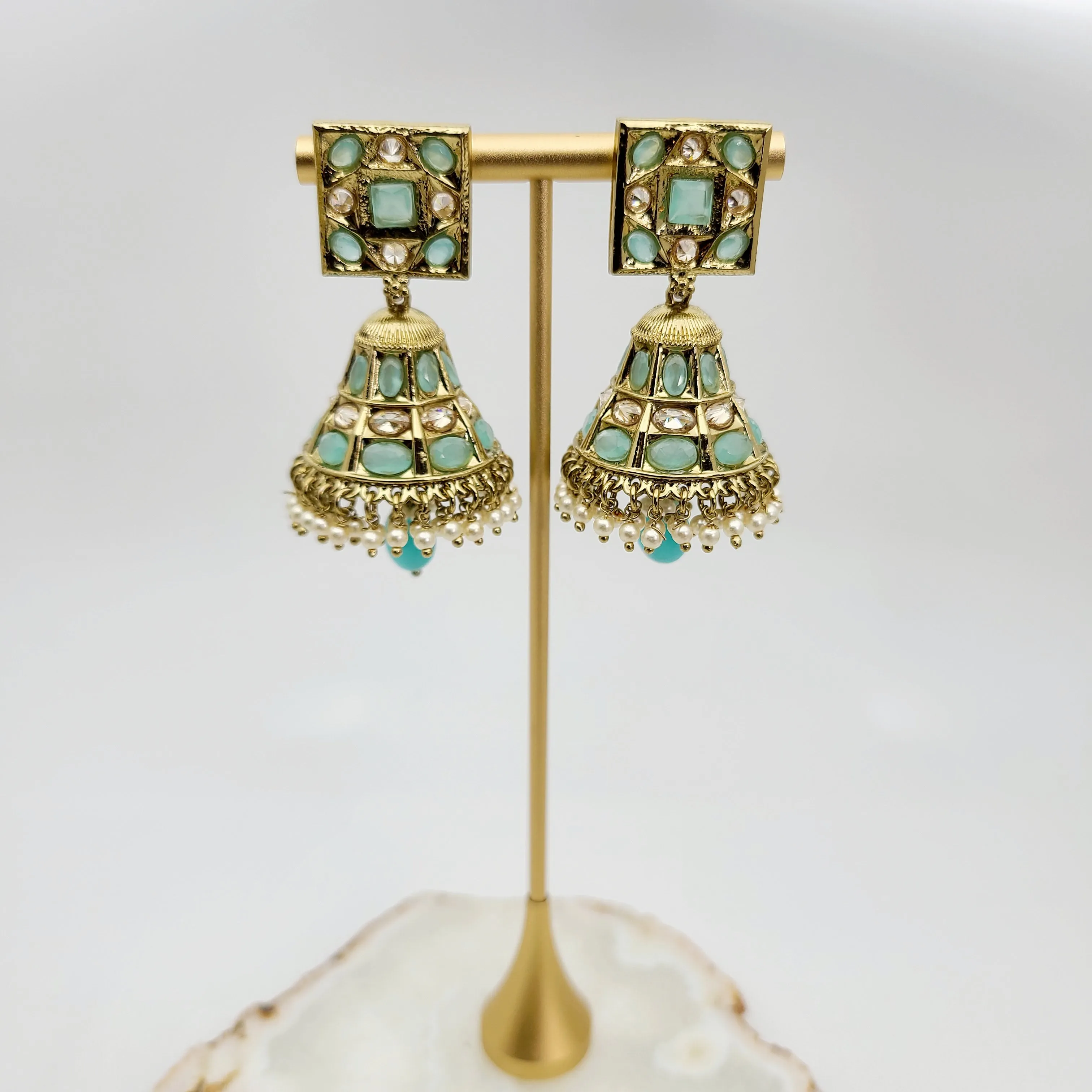 Aliyah Jhumka - Blue Earrings