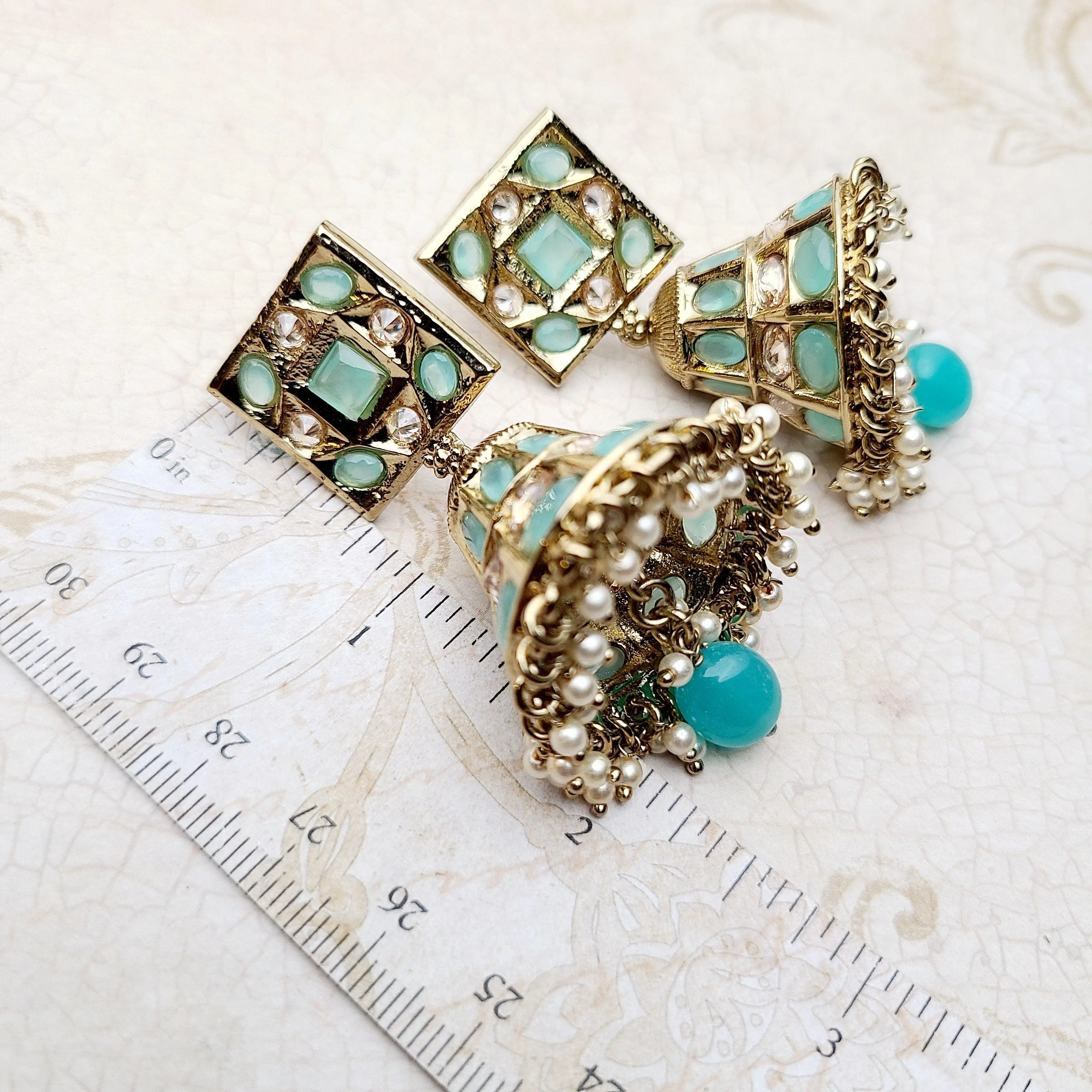 Aliyah Jhumka - Blue Earrings