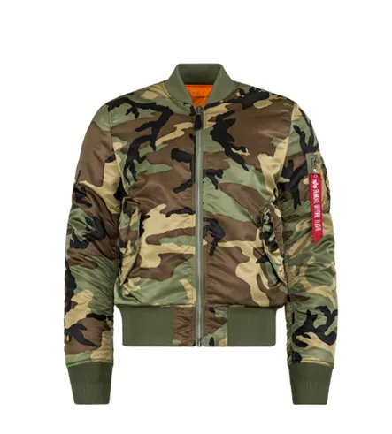 Alpha Industries MA-1 Slim Fit Flight Jacket Woodland Camo - Buy Now