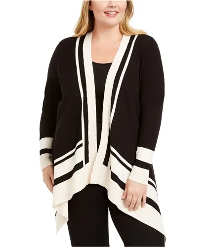 Anne Klein Womens Colorblock Cardigan Sweater