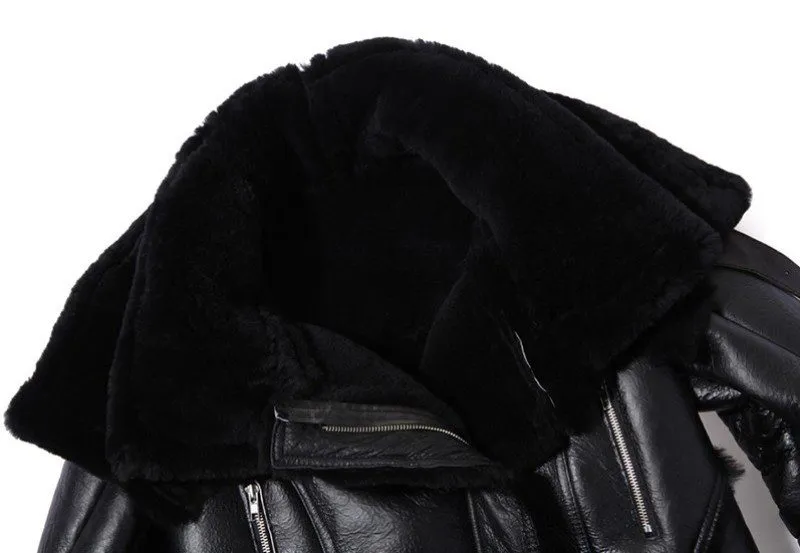 B3 Sheepskin Black Bomber Jacket