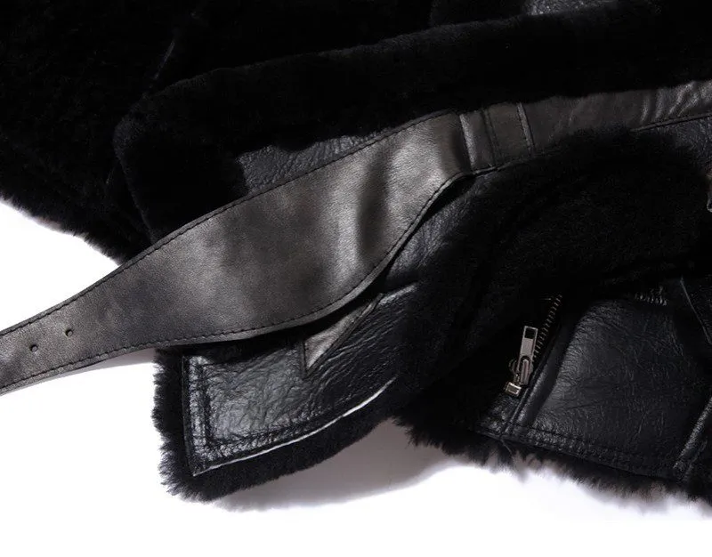 B3 Sheepskin Black Bomber Jacket