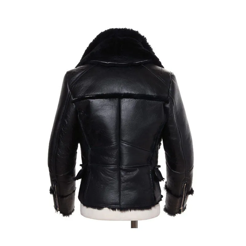 B3 Sheepskin Black Bomber Jacket