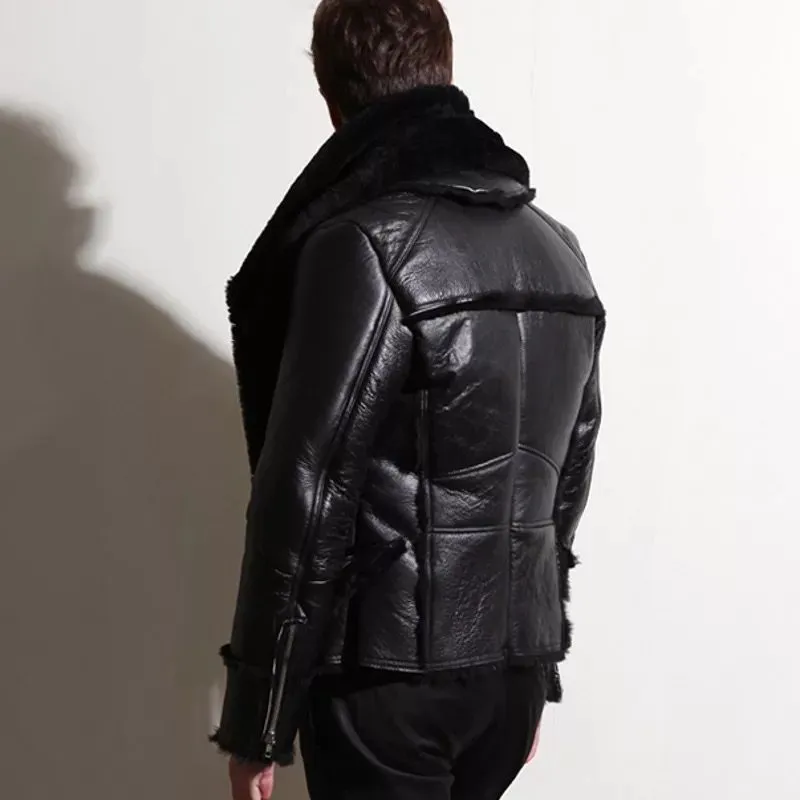 B3 Sheepskin Black Bomber Jacket