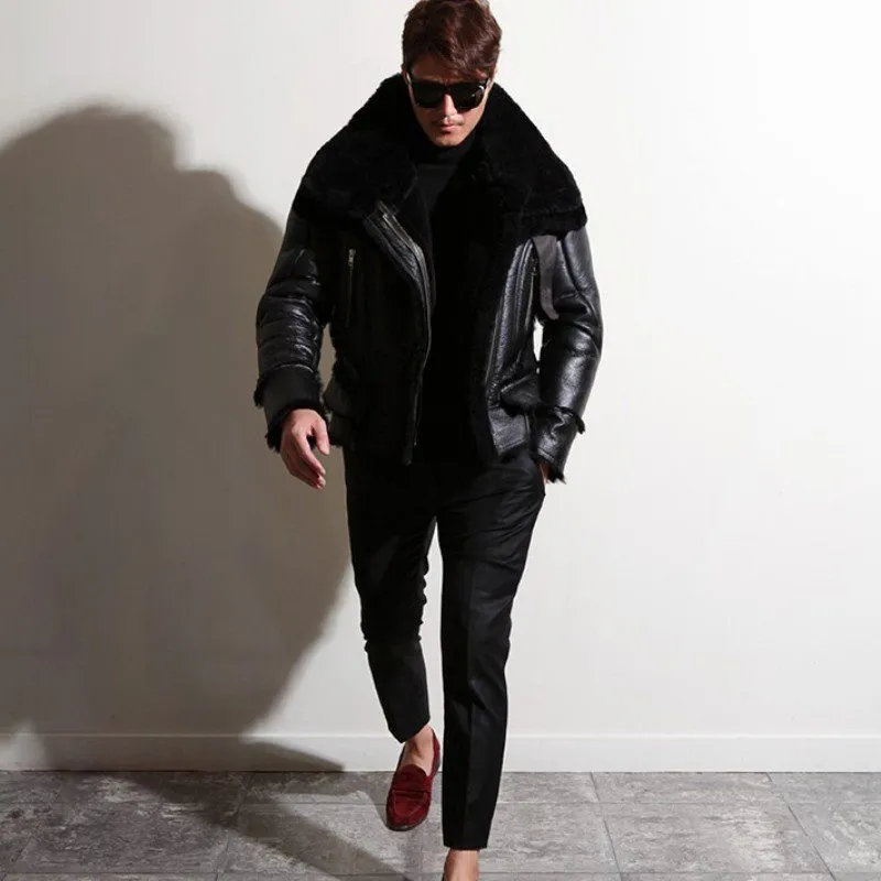 B3 Sheepskin Black Bomber Jacket