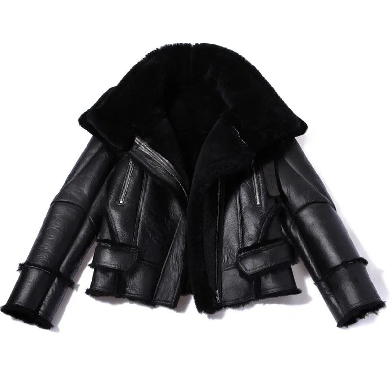 B3 Sheepskin Black Bomber Jacket