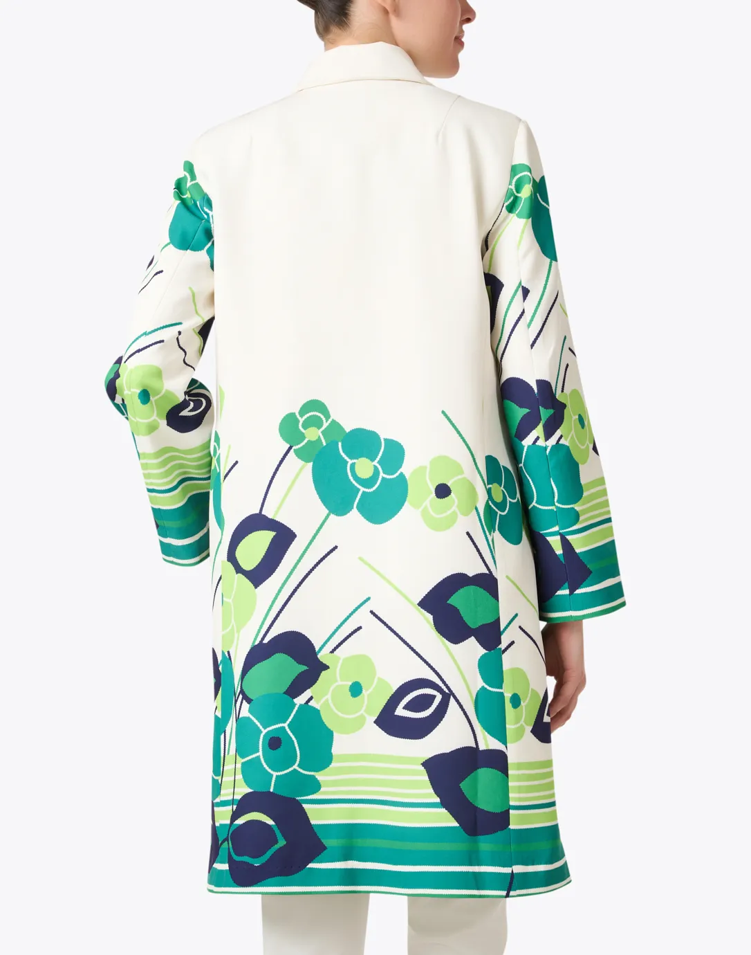 Balmacaan Green Multi Floral Coat