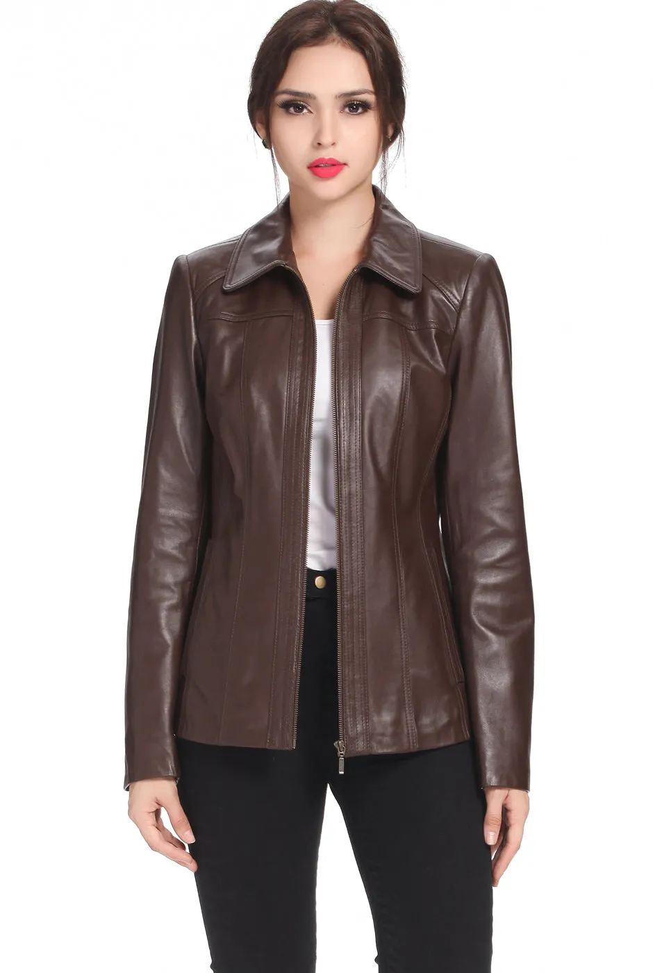 BGSD Women Ellen Lambskin Leather Jacket