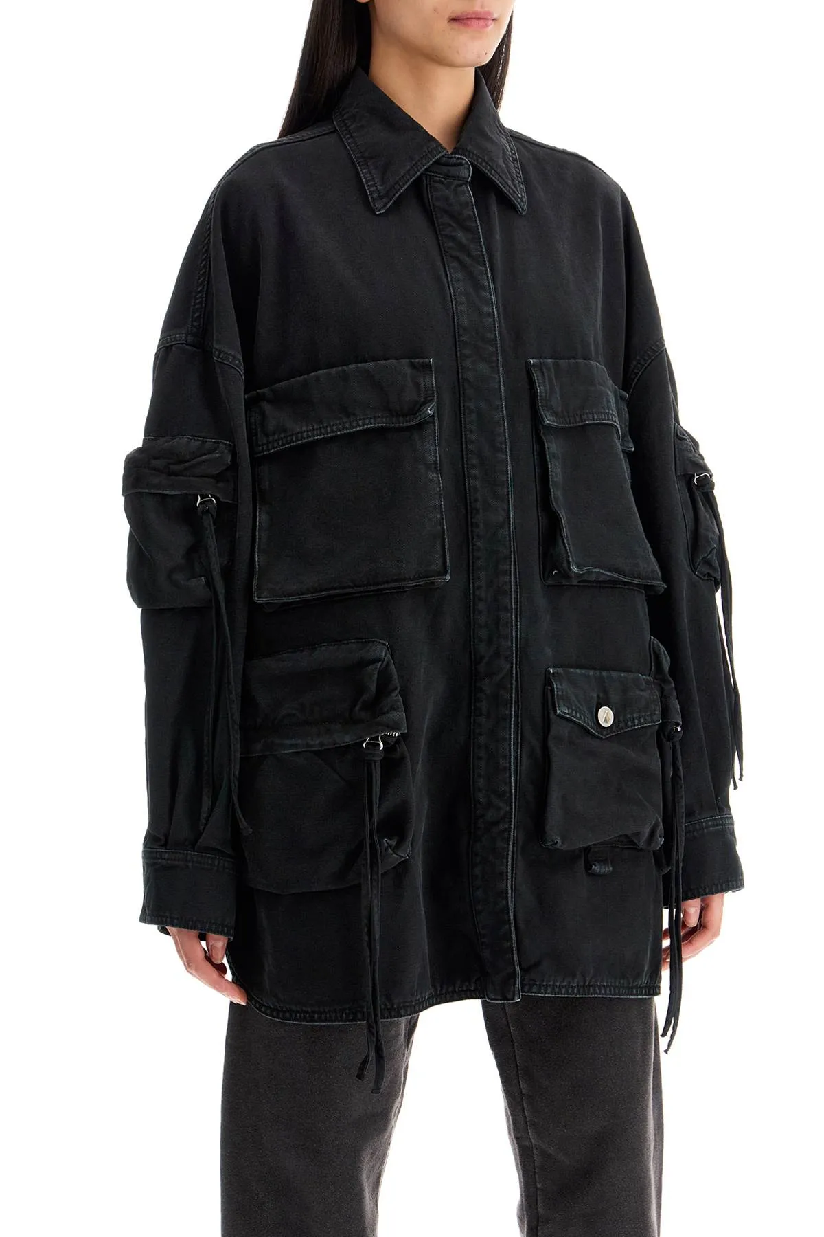 black fern maxi cargo overshirt