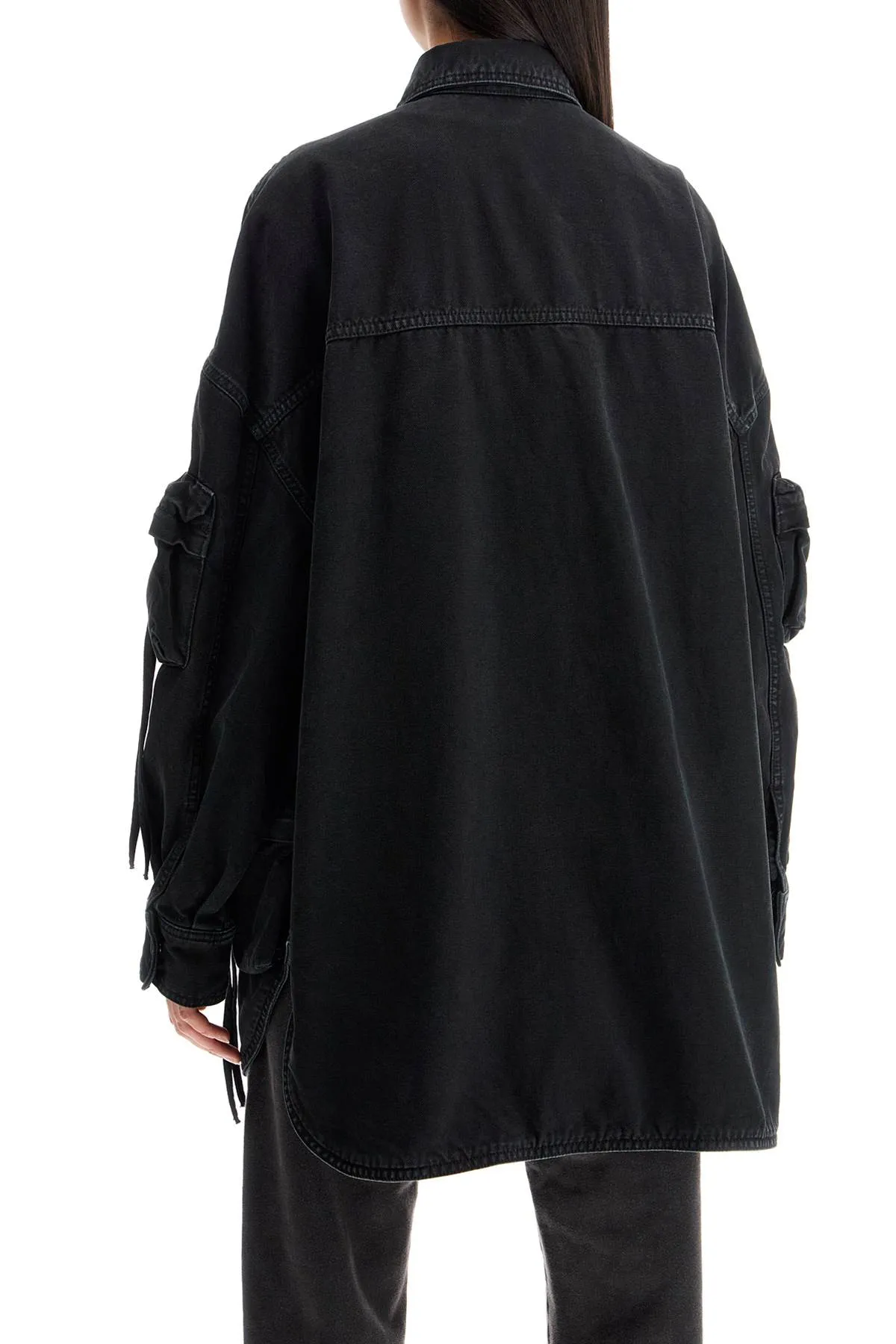 black fern maxi cargo overshirt