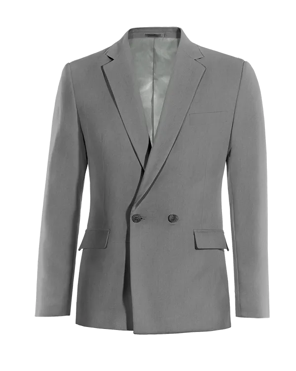  Blazer cruzada gris de entretiempo