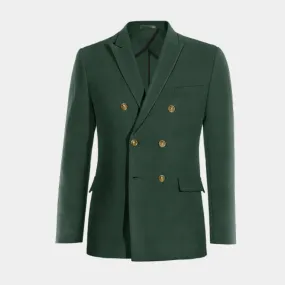  Blazer cruzada sin forro verde solapa en pico