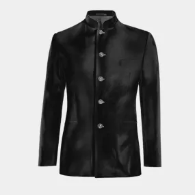  Blazer cuello mao negro Ónix de terciopelo esencial