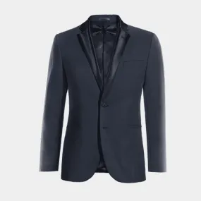  Blazer Esmoquin azul marino slim fit