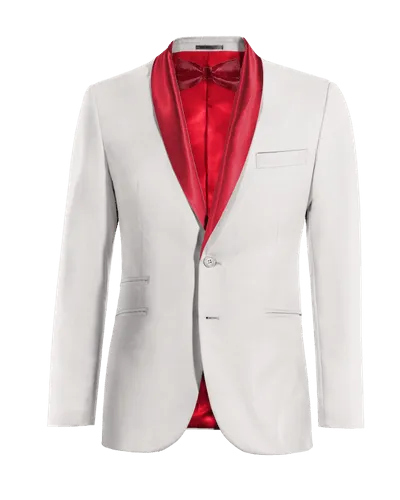  Blazer Esmoquin marfil elástica slim fit