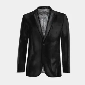  Blazer Esmoquin negro Ónix de terciopelo esencial