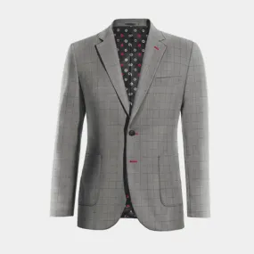  Blazer gris príncipe de gales de entretiempo