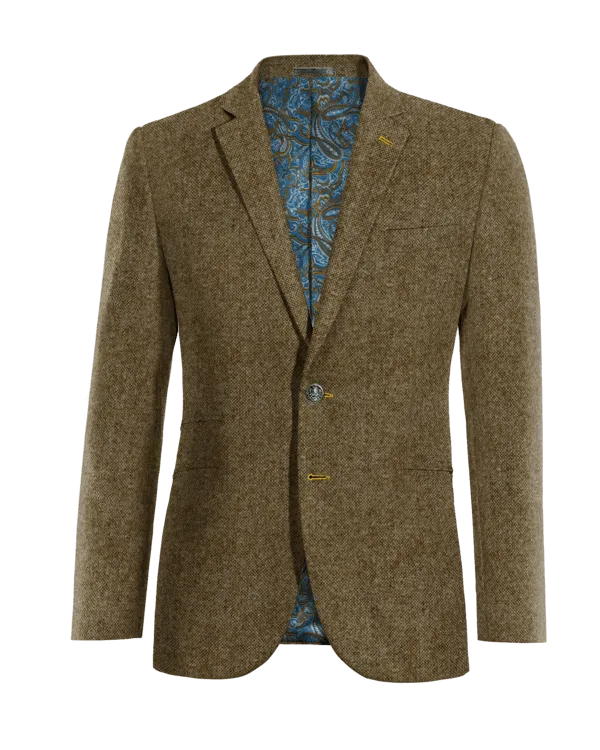  Blazer marrón de donegal tweed esencial