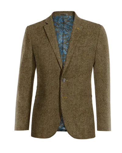  Blazer marrón de donegal tweed esencial