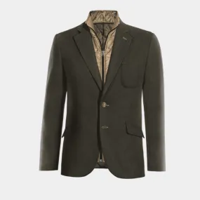  Blazer marrón de pana solapa ancha esencial