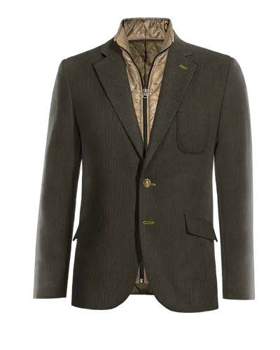  Blazer marrón de pana solapa ancha esencial