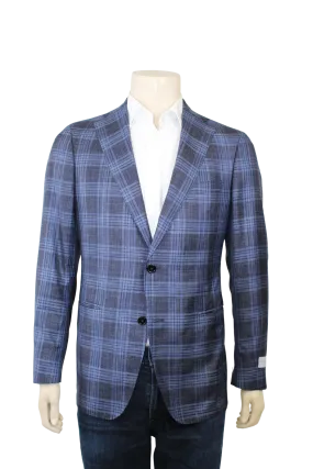 Blue and navy plaid jacket