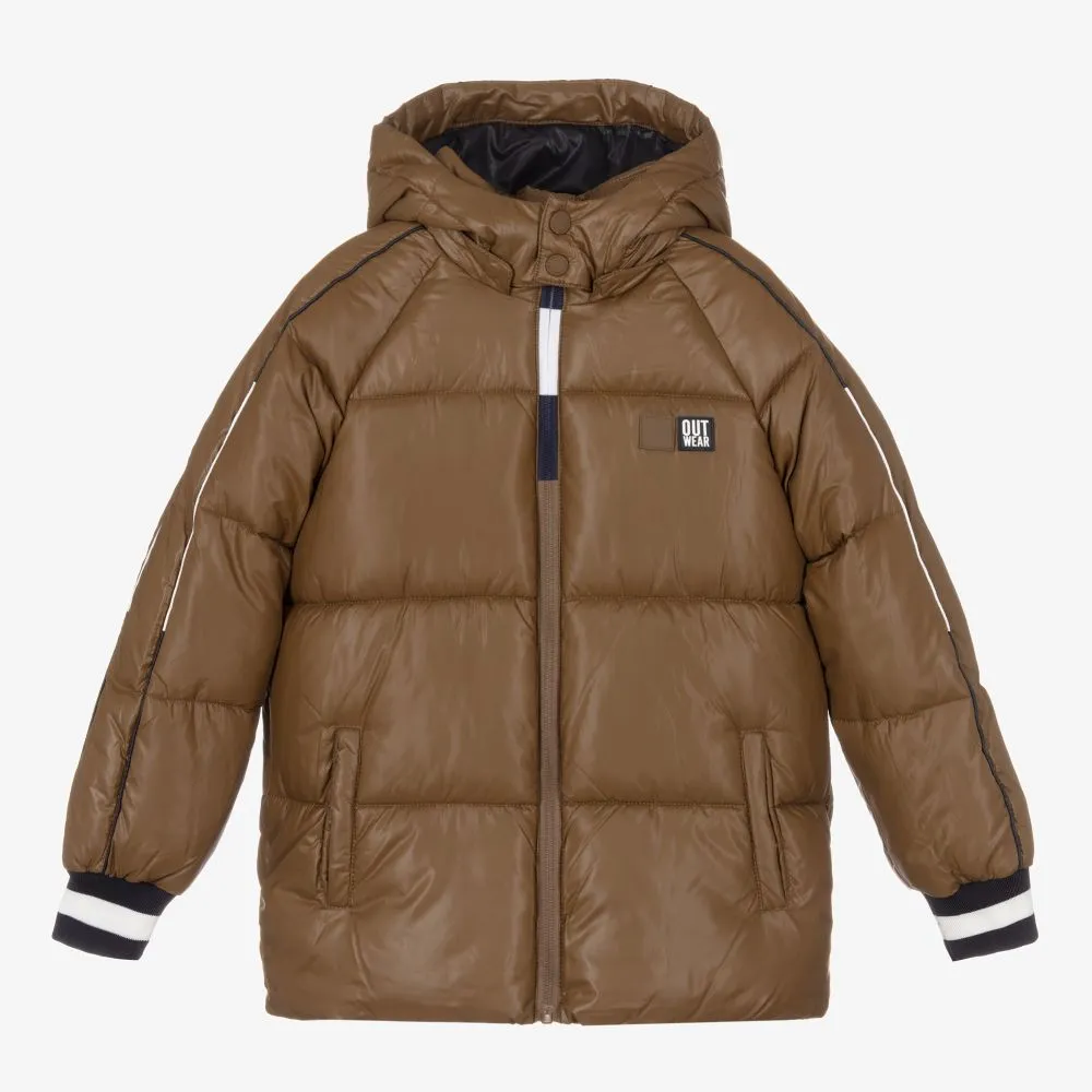 Boys Brown Puffer Coat