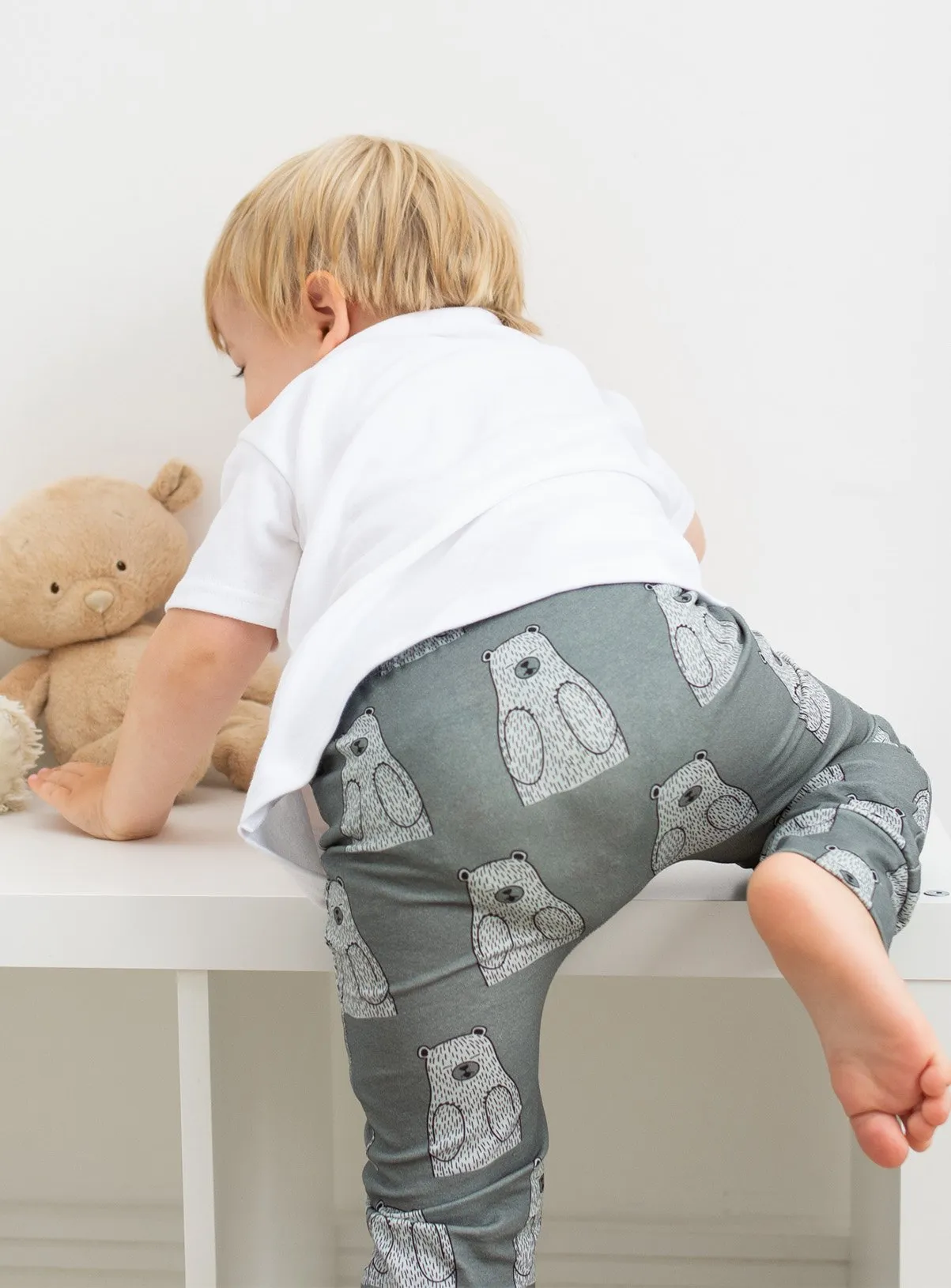 Buy FRED & NOAH Grey Bear Leggings 2-3 Years | Trousers and leggings | Tu