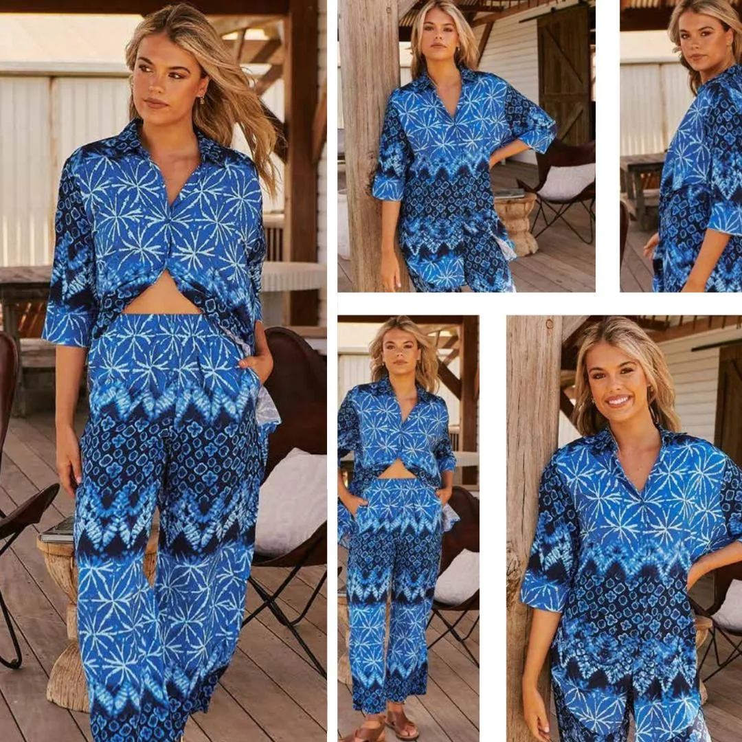 Cabana Shirt Blouse - Tranquil Tides Collection