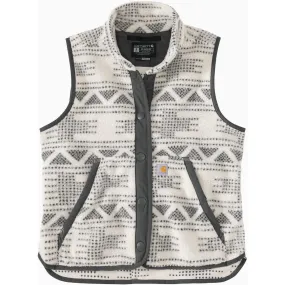 Carhartt Carhartt Women's 2X Regular Malt Geo Aztec Fleece Snap-Front Vest, Relaxed Fit