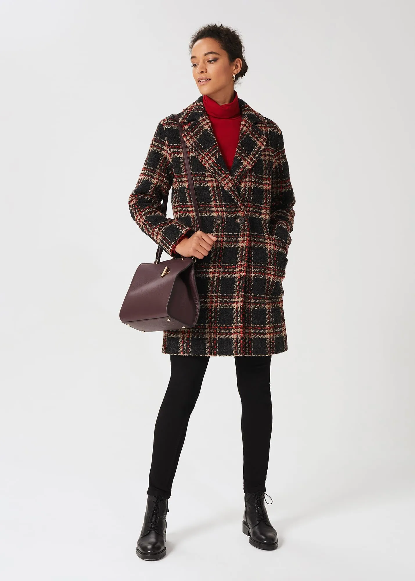 Carmina Check Coat With Wool 