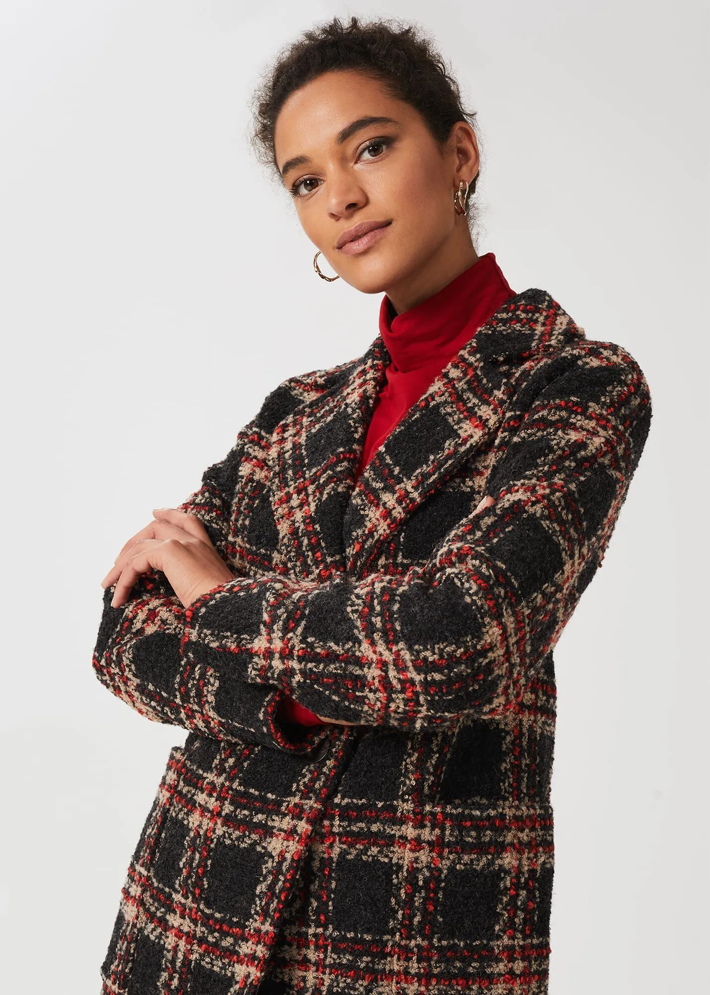 Carmina Check Coat With Wool 