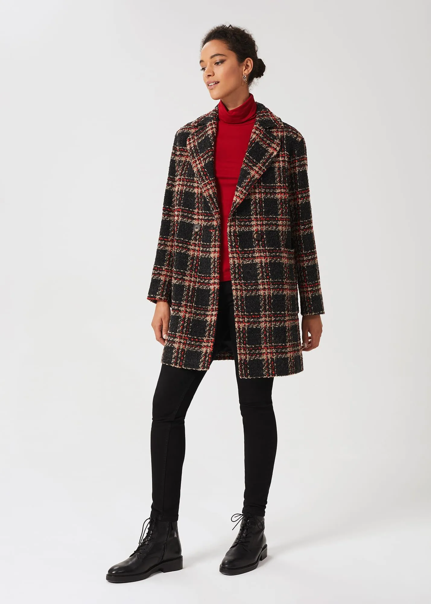 Carmina Check Coat With Wool 