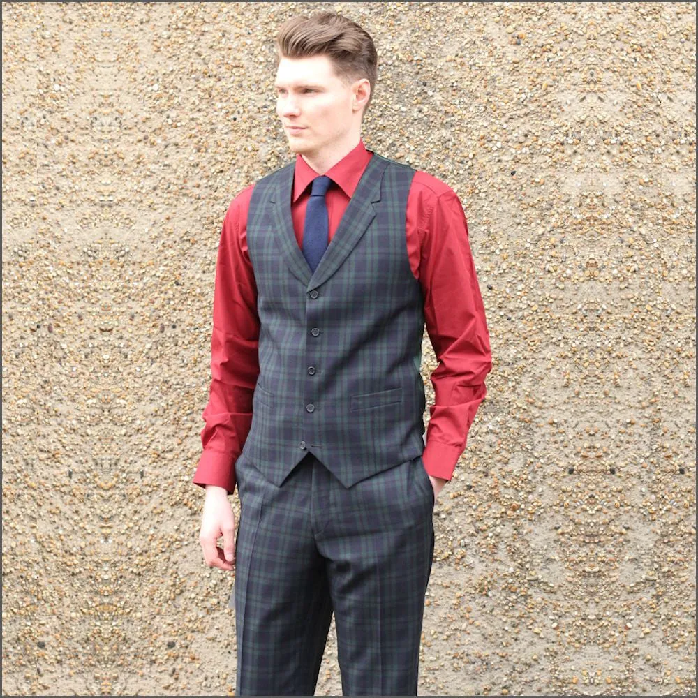 Checkered Green Waistcoat