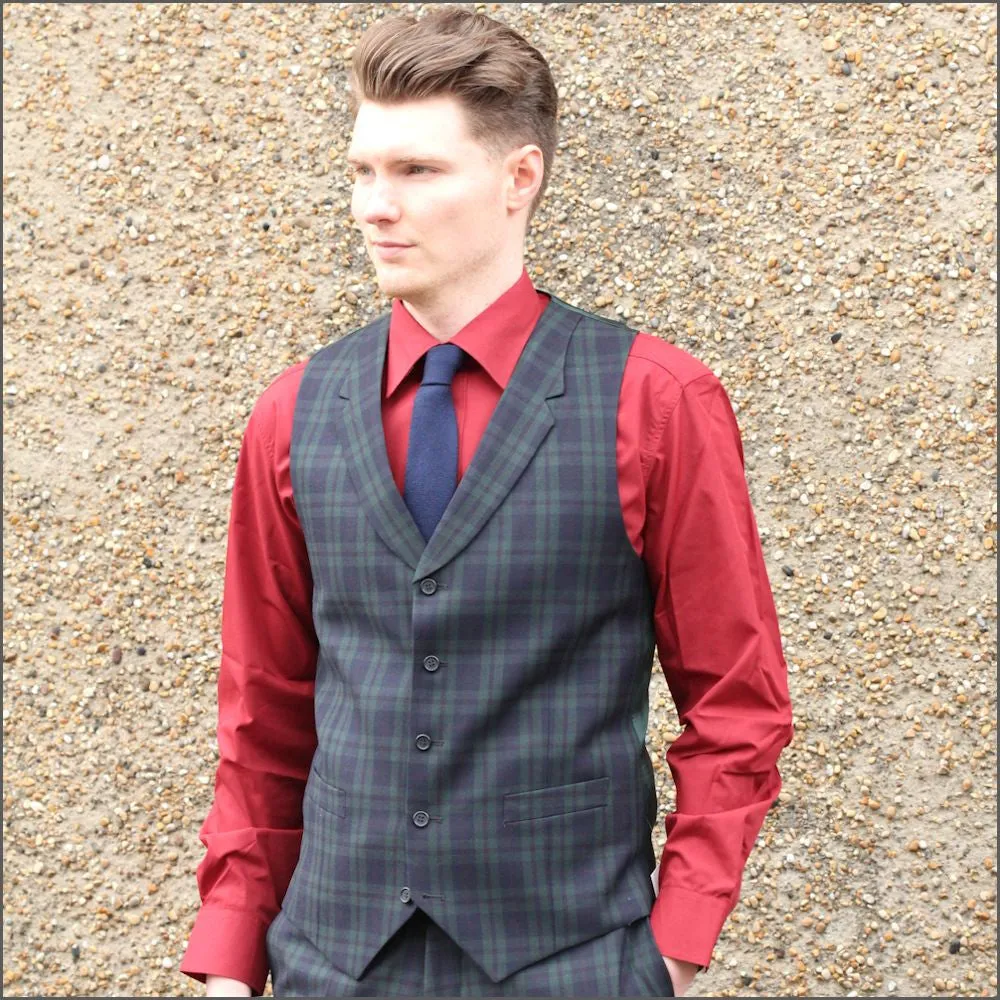 Checkered Green Waistcoat