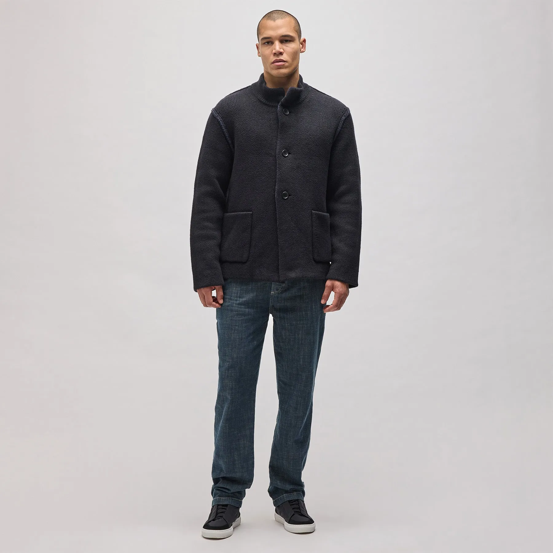 Coastal Knit Jacket - Black/Navy