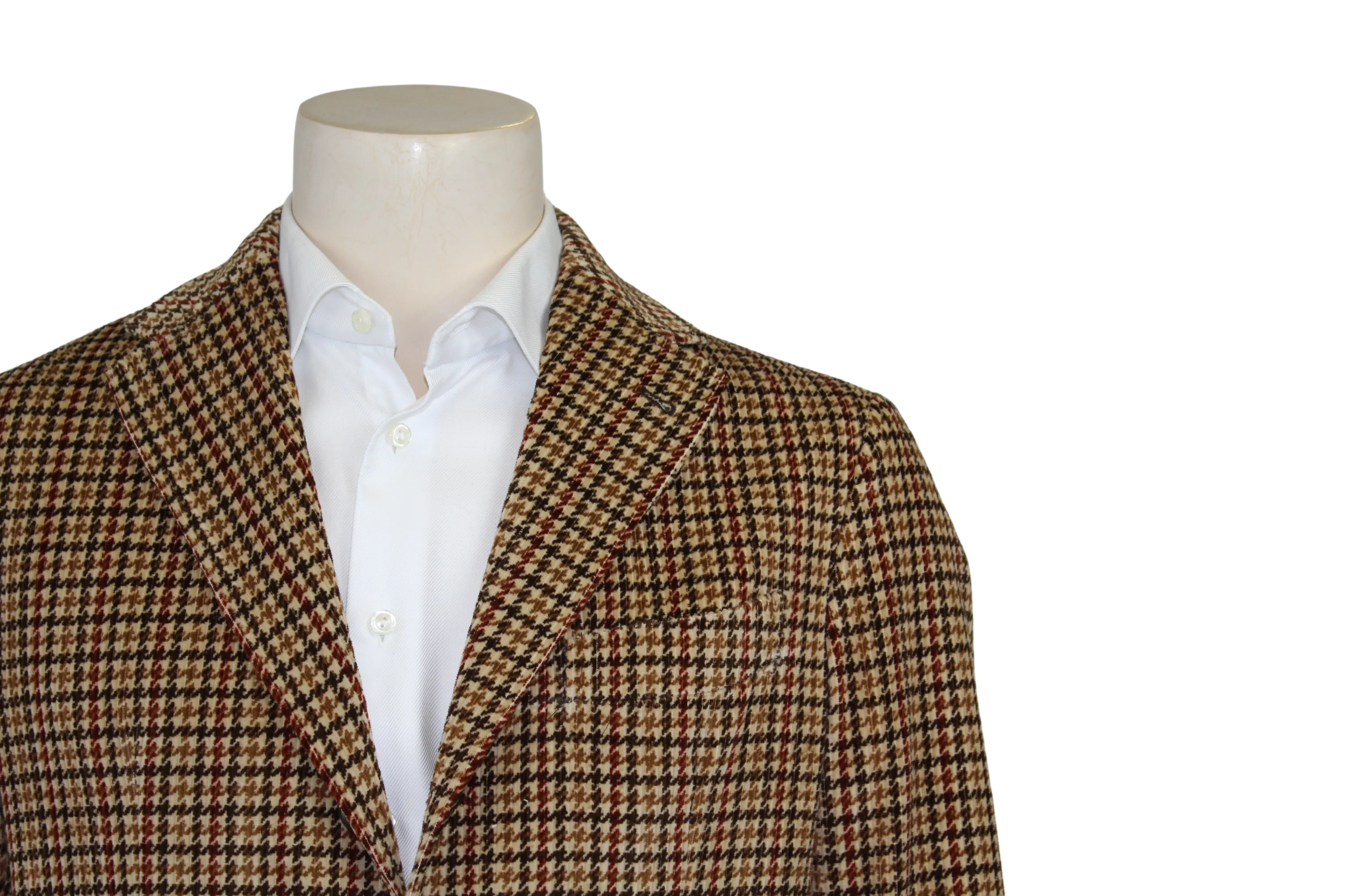 Corduroy Plaid Sport Coat - Tan