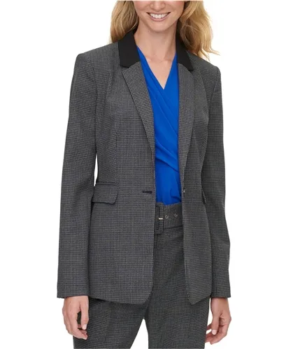 Dkny Womens Check-Print Blazer Jacket