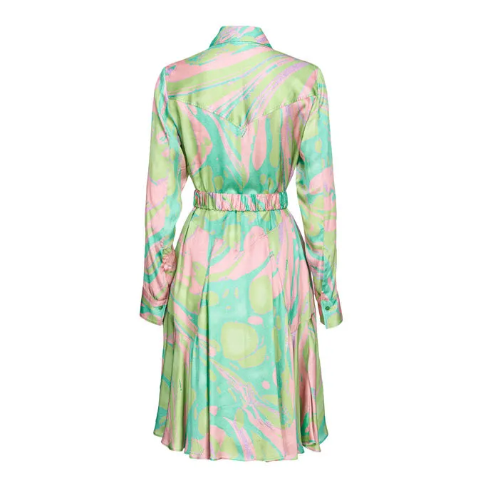 DRESS CASSIOPEA Woman Green Pink  