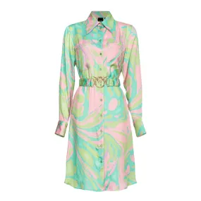 DRESS CASSIOPEA Woman Green Pink  