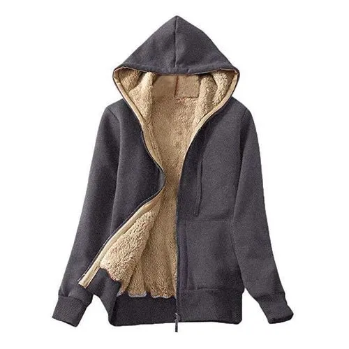 Fashion Solid Color Polyester Zipper Hoodie