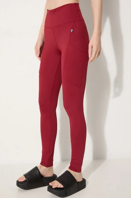 Fjallraven leggings Abisko women's maroon color smooth