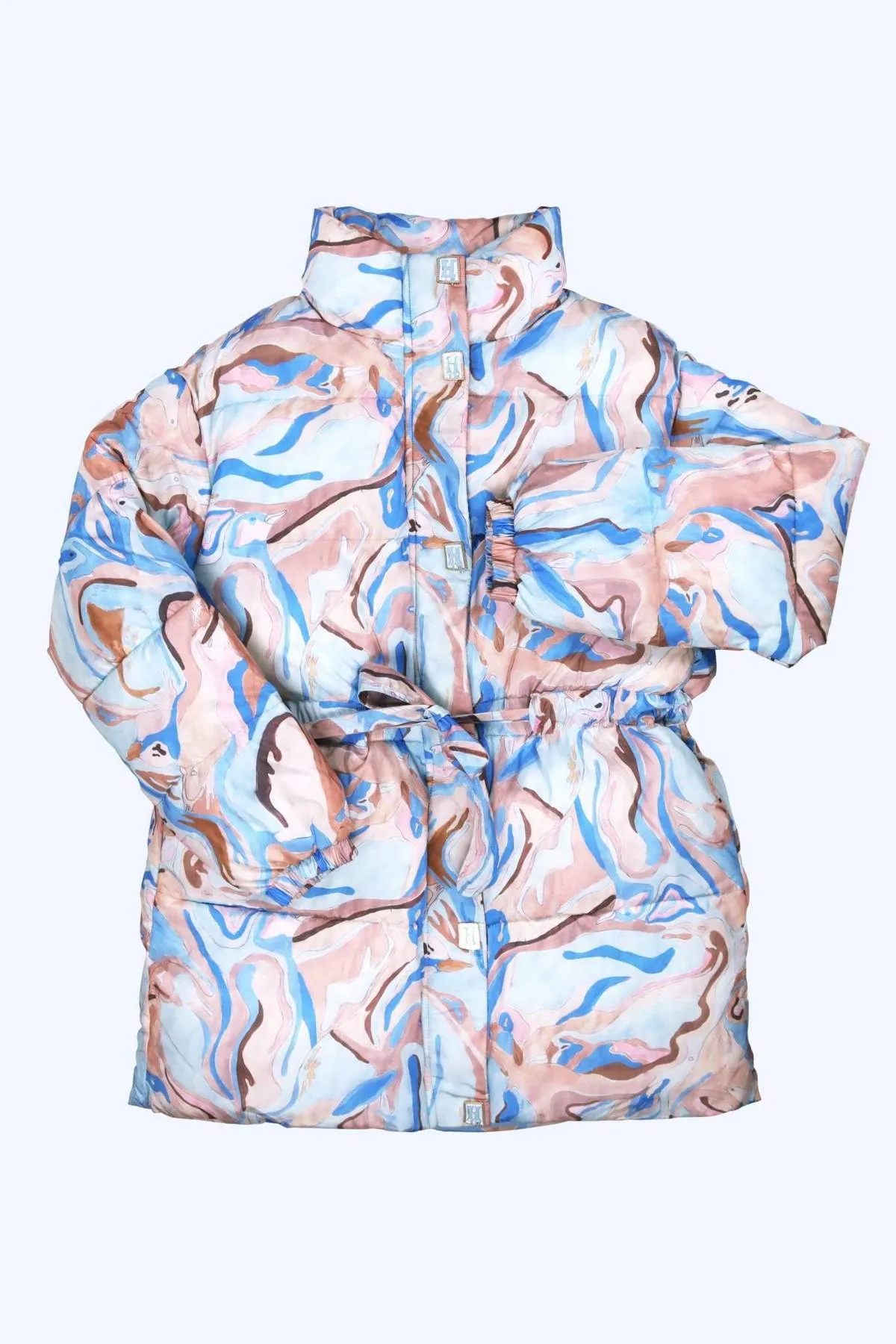 Glacier Puffer Coat - Abstract Penguin