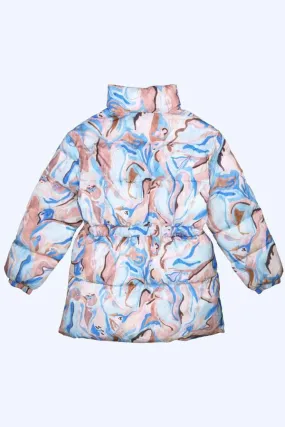 Glacier Puffer Coat - Abstract Penguin