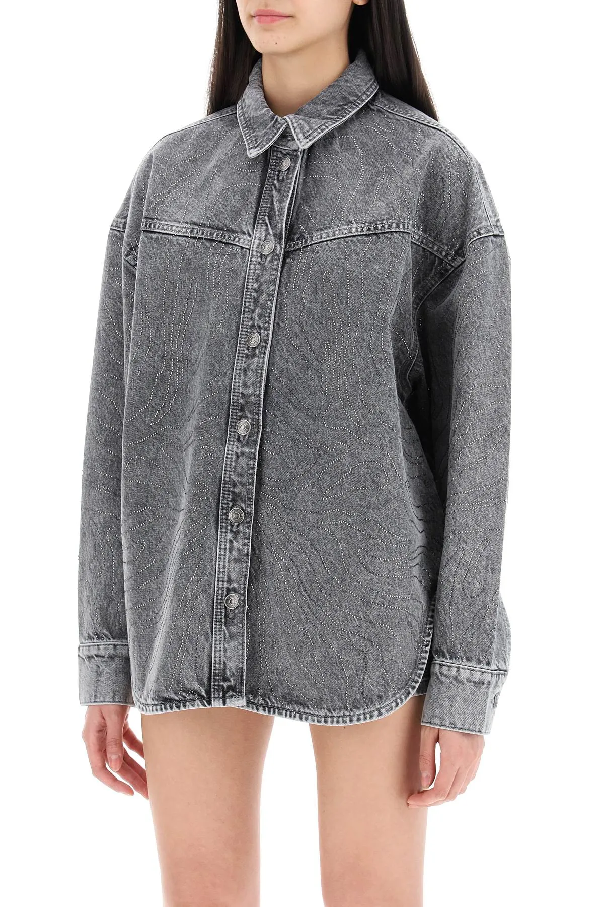 Grey Denim Overshirt - 113014D06 - Rotate Clothing