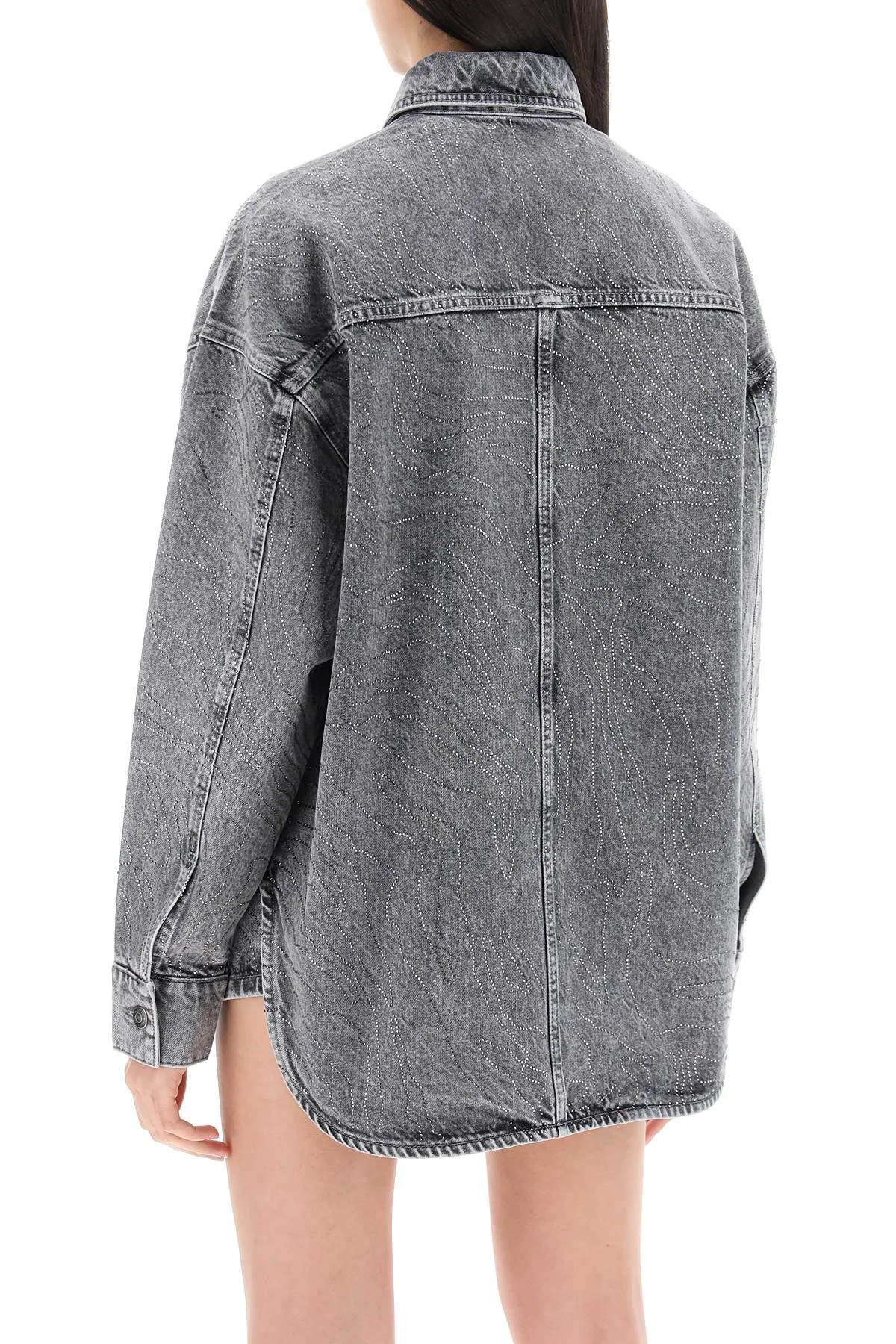 Grey Denim Overshirt - 113014D06 - Rotate Clothing