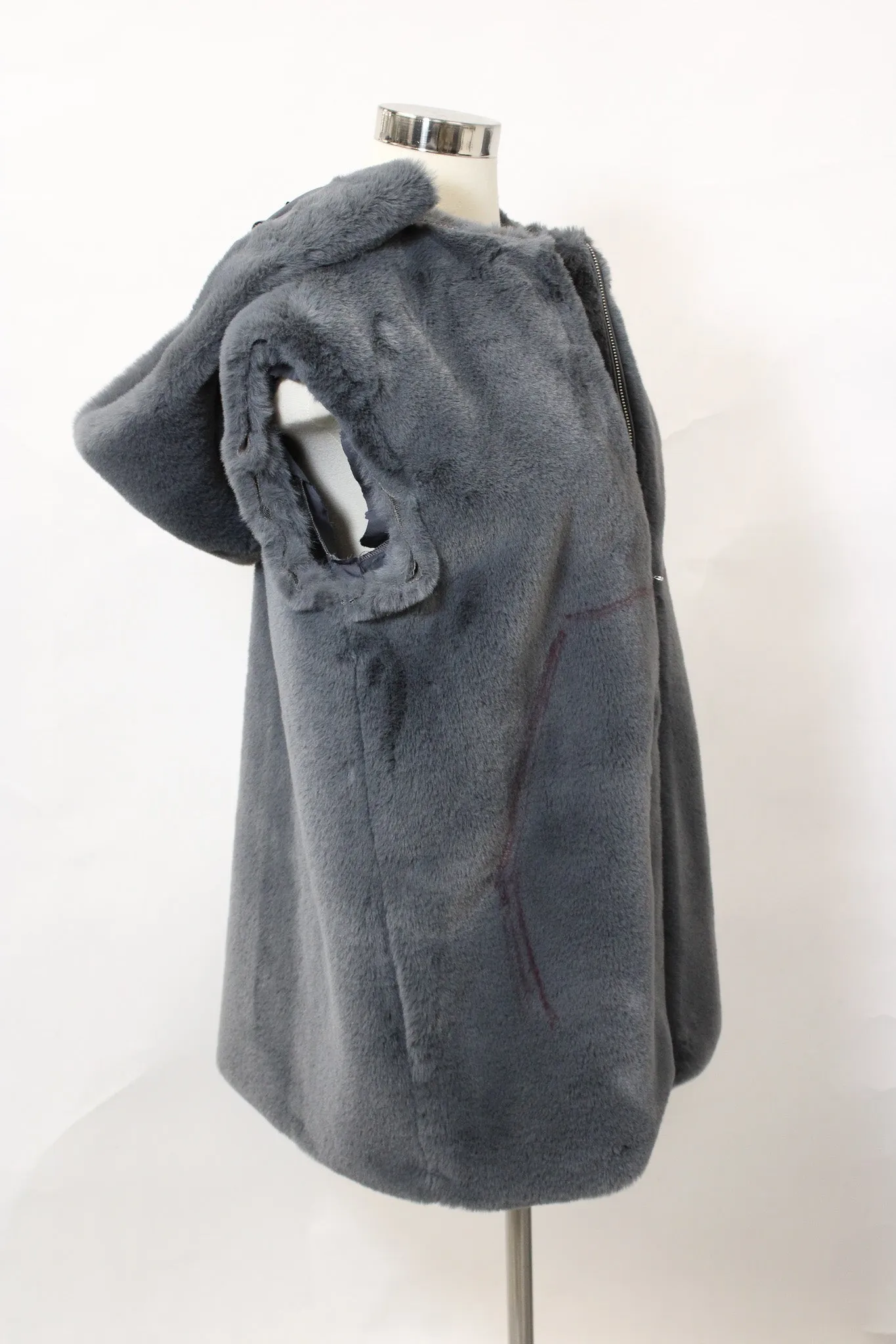 grey faux fur coat results