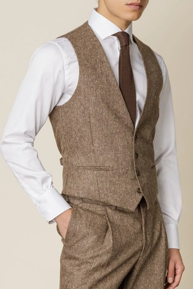 Greyson 2 Piece Suit - Brown and Camel Tweed